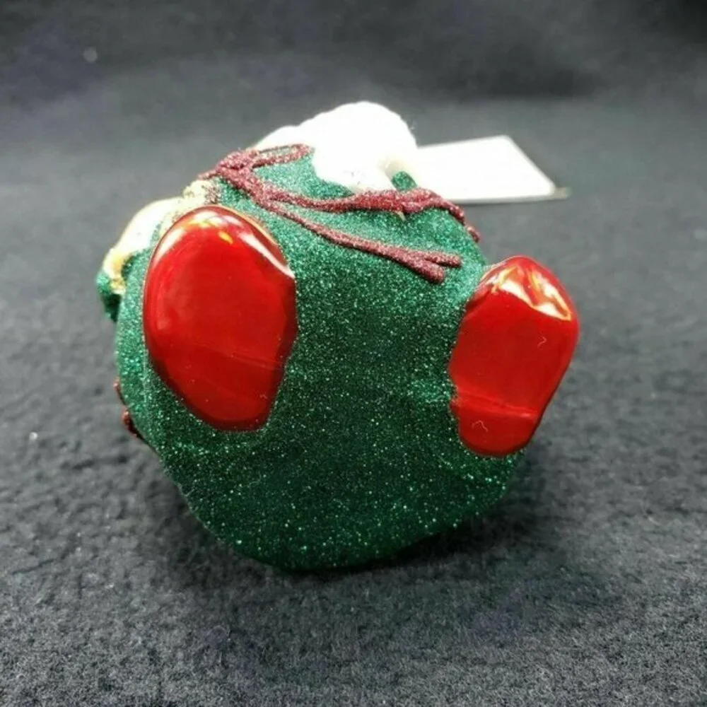 Glitterazzi‎ Joy To The World Golden Cone Gnome Christmas Ornament Glass Retired